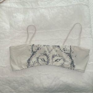 boys + arrows wolf face bikini top